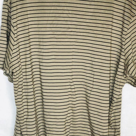 Roundtree & Yorke shirt striped brown pocket collar short sleeve cotton 2XT READ - Picture 11 of 12